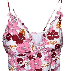 Floral Cheeky One Piece Swim Suit Plus Size